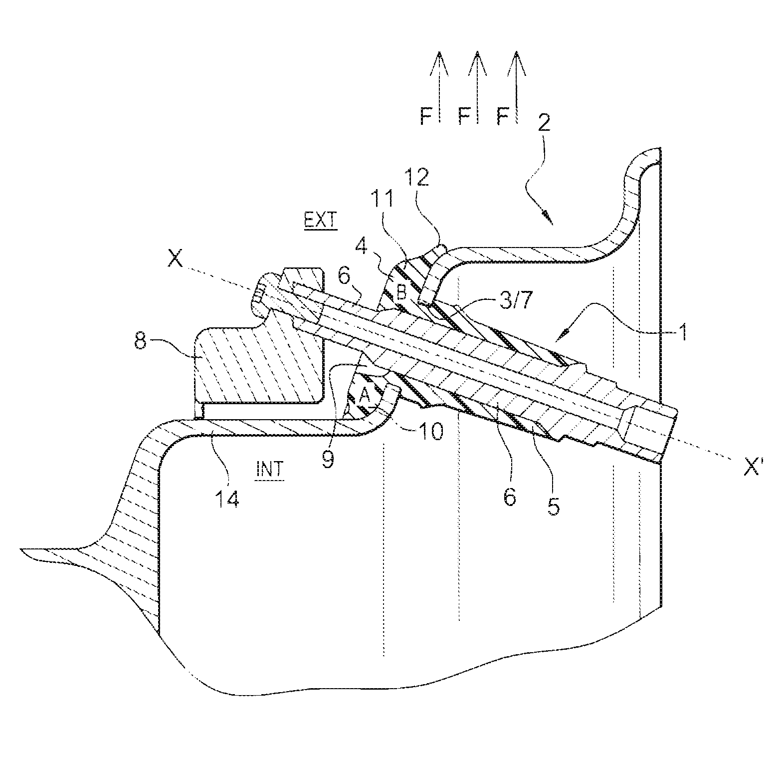 Asymmetric valve for vehicle wheel