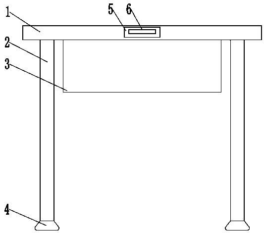 Student desk with adjustable support