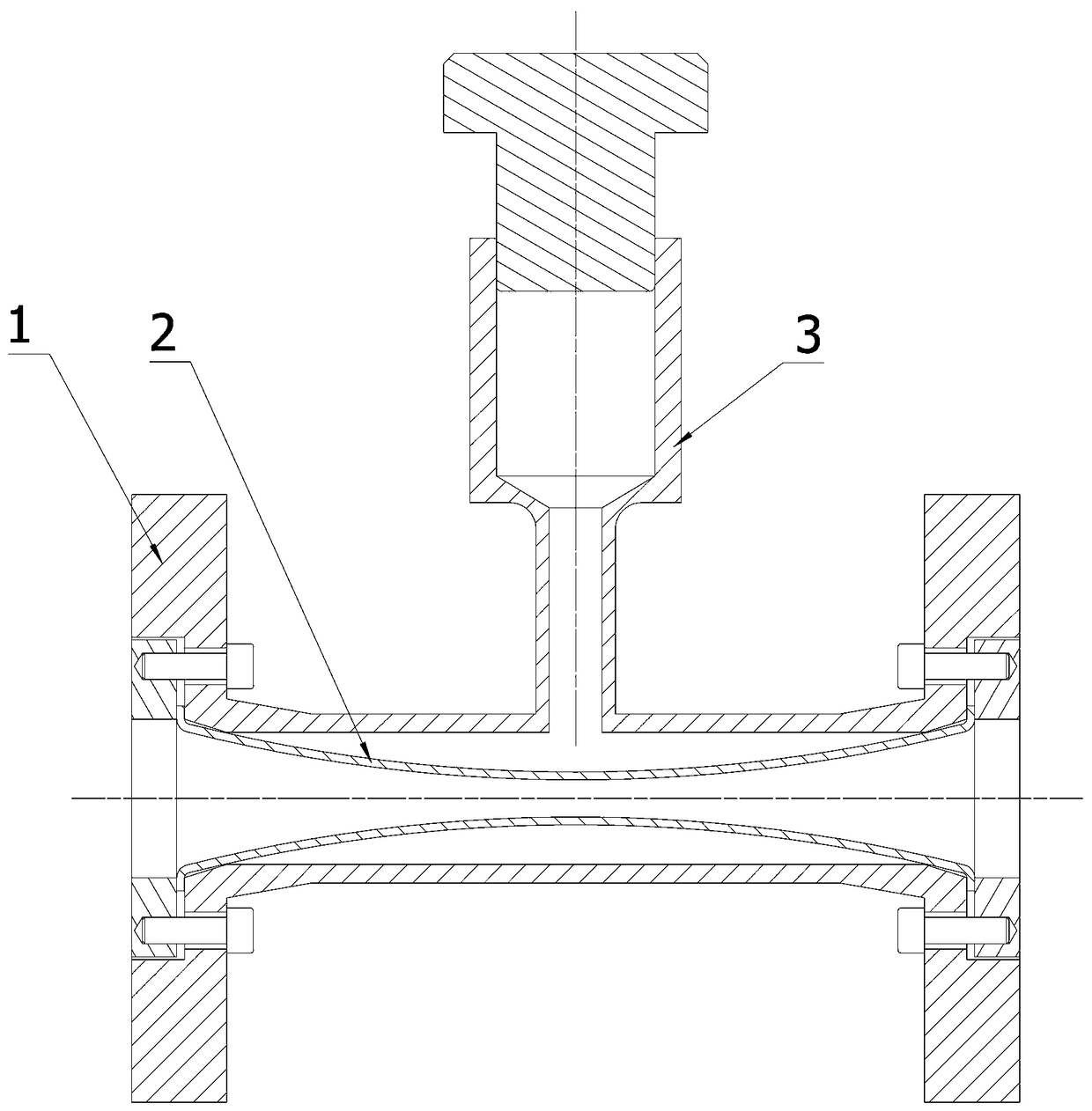 Flow regulating valve with variable section