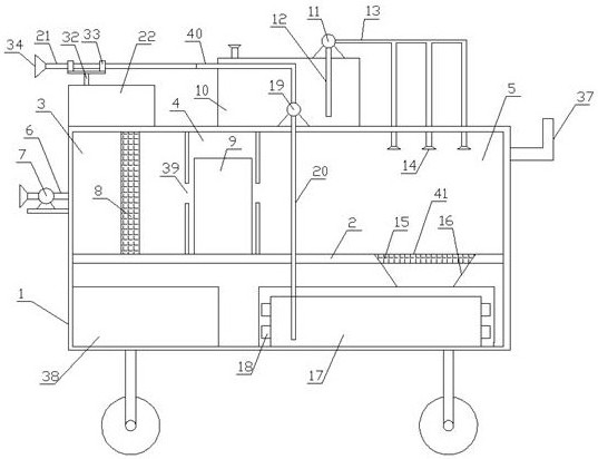 A building cooling and dust removal device