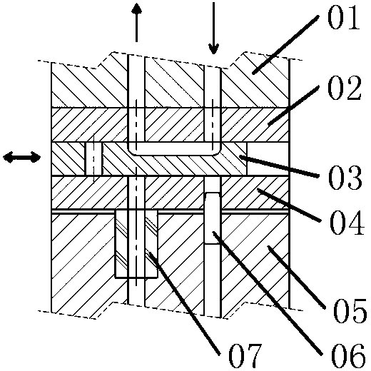 Sliding switching valve for volume metering-type glue dispensing