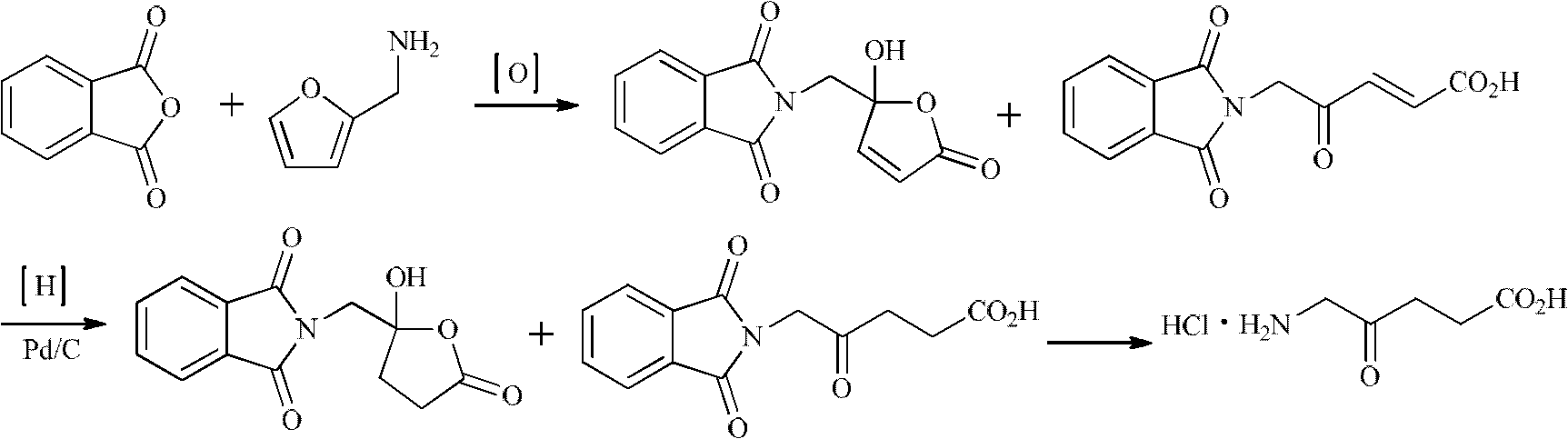 Synthesis method for 5-aminolevulinic acid hydrochloride