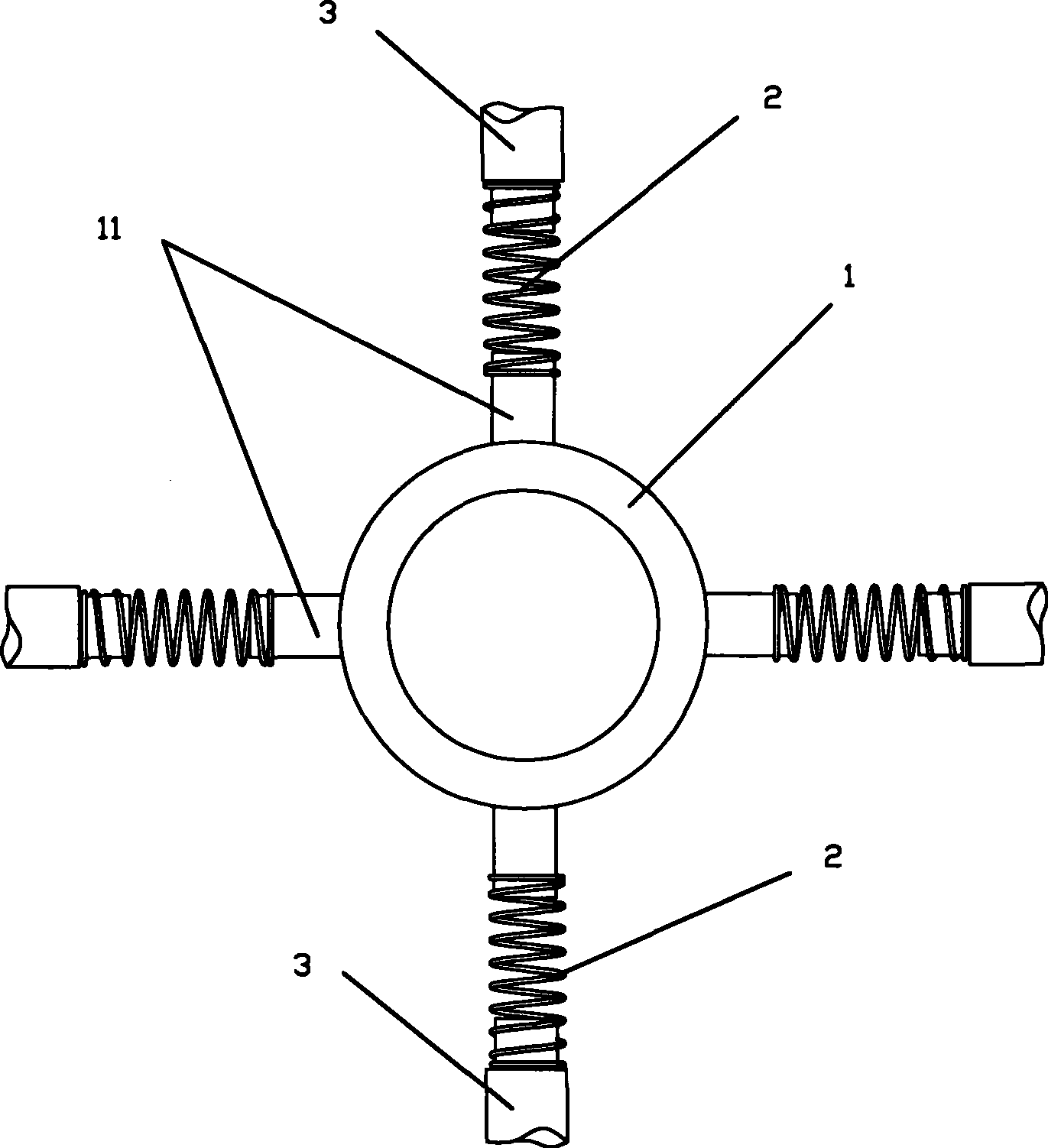 Roof connecting fitting between tent rack mandrils