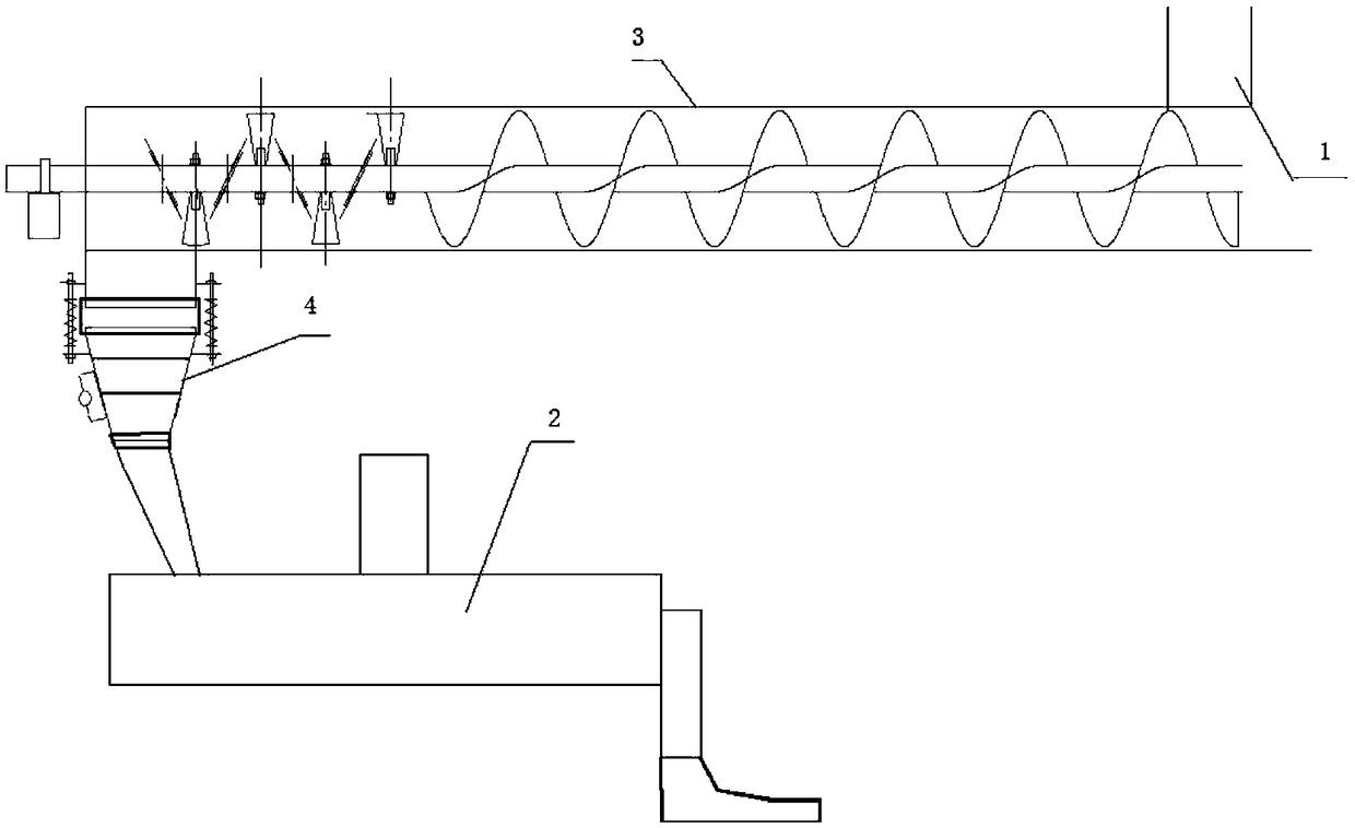 Mixing system for conveying gypsum powder