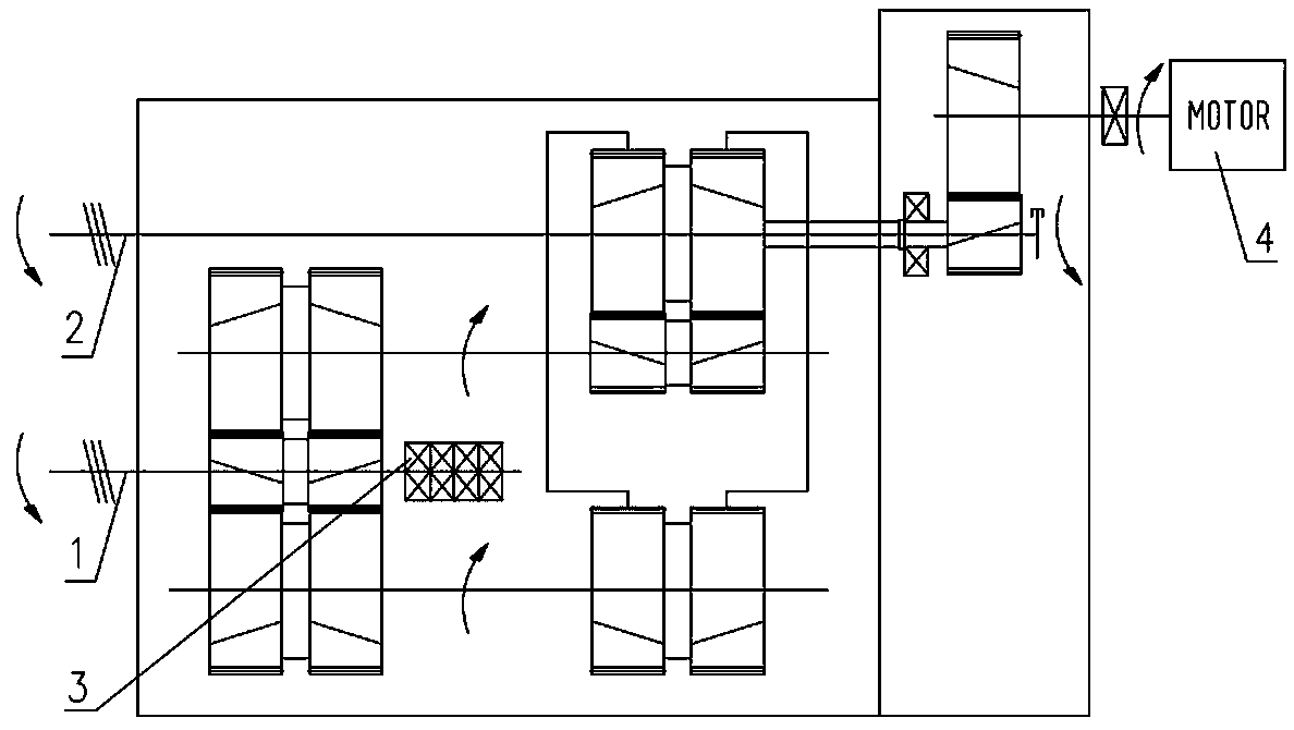 Main drive gearbox of twin-screw extrusion machine