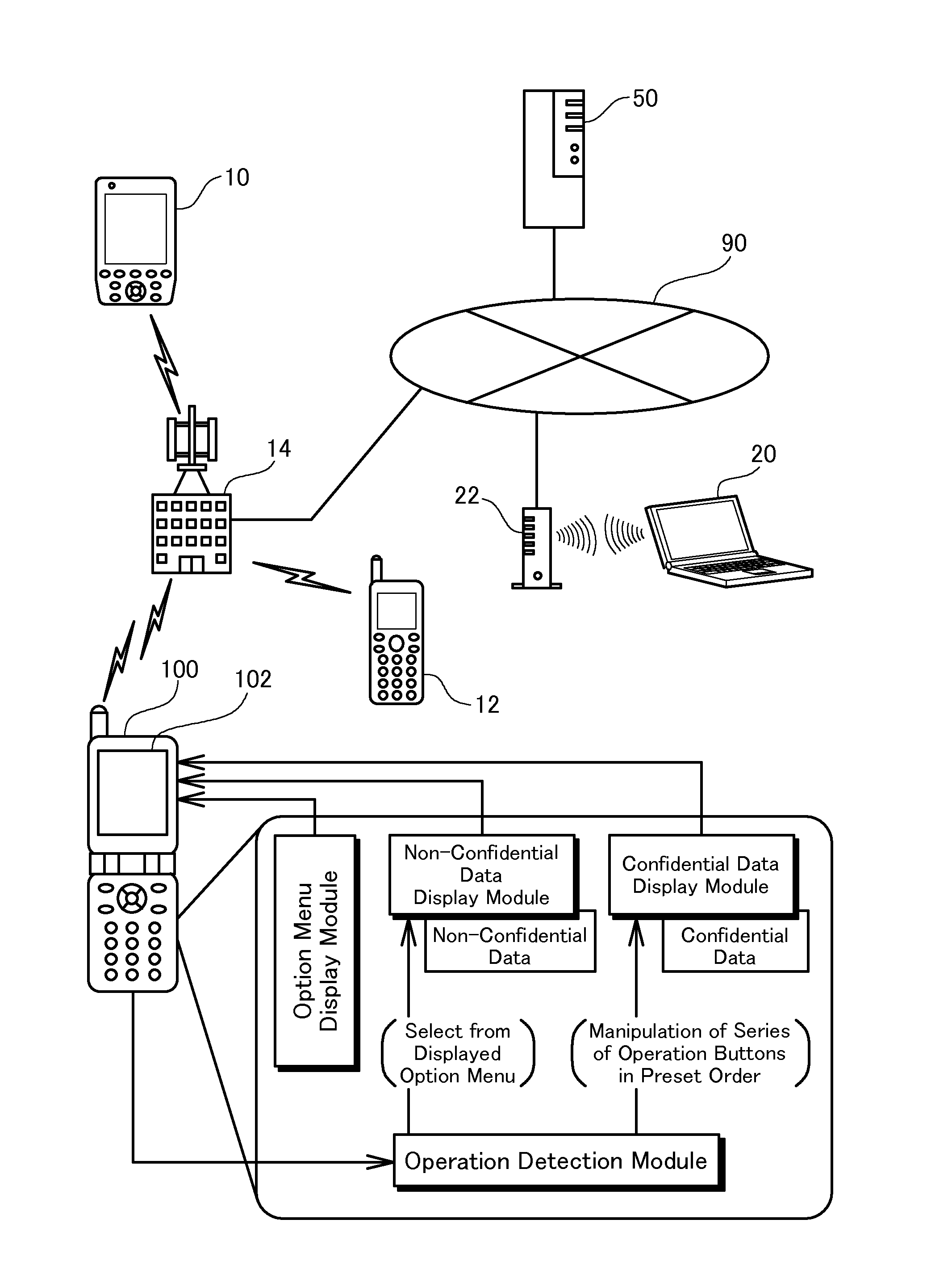 Information terminal device and character data display method