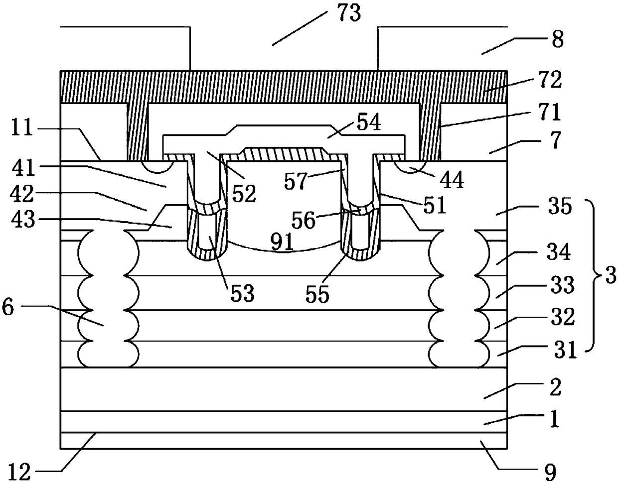 A superjunction IGBT with a shielded gate and a manufacturing method thereof