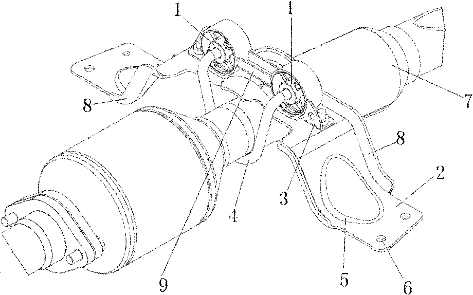 Automobile exhaust suspended structure