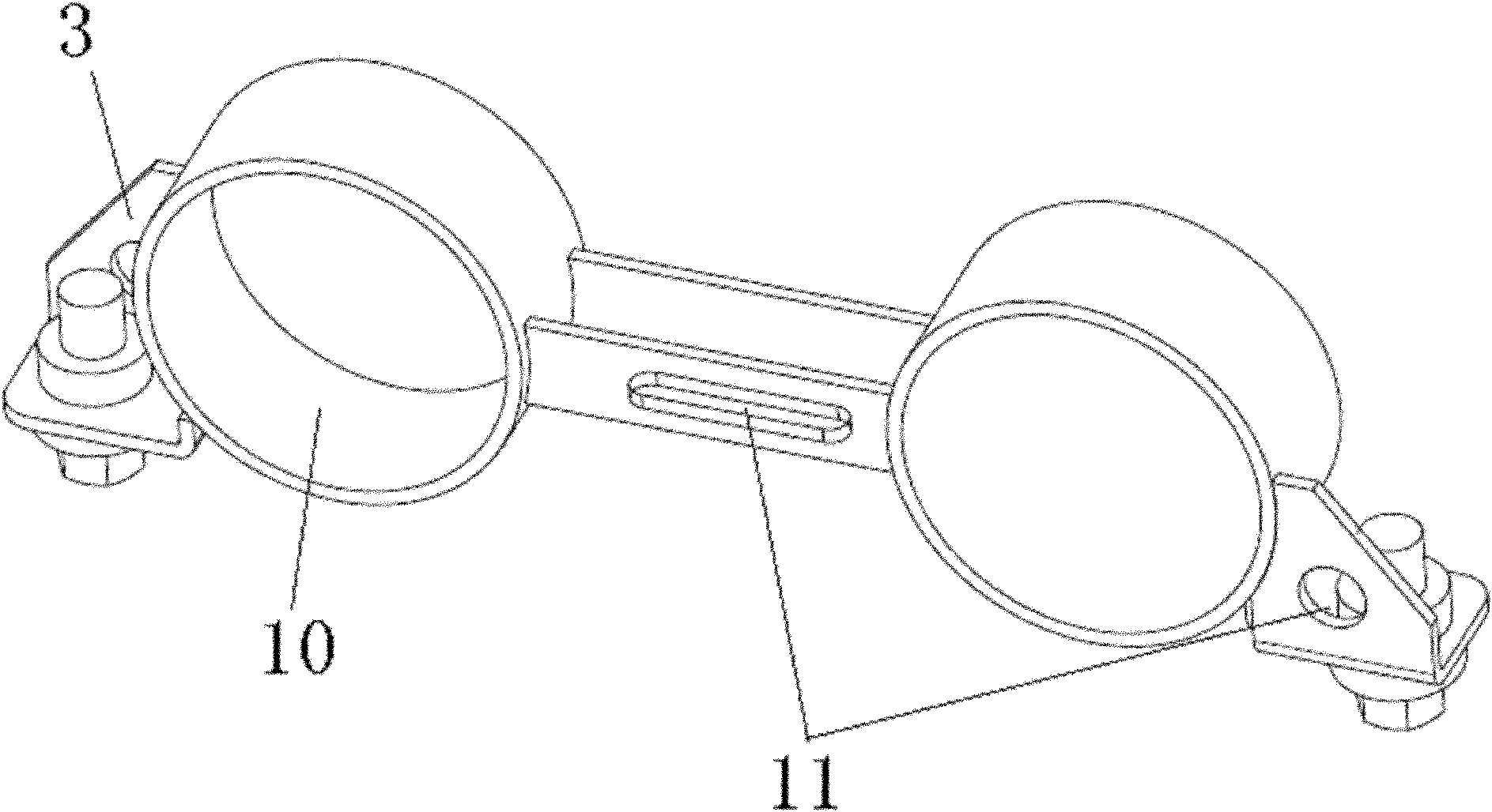 Automobile exhaust suspended structure