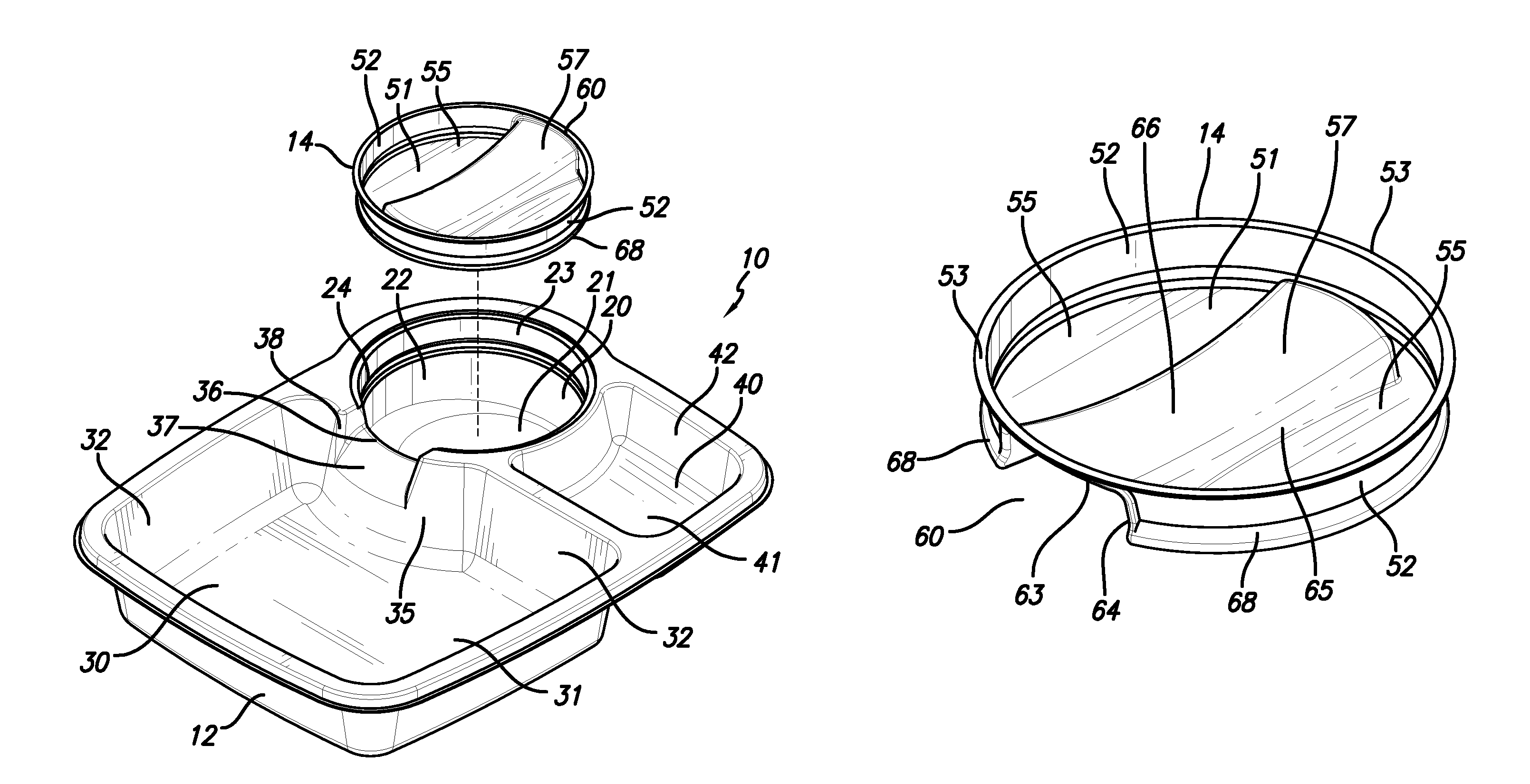 Snack tray with dispensing compartment