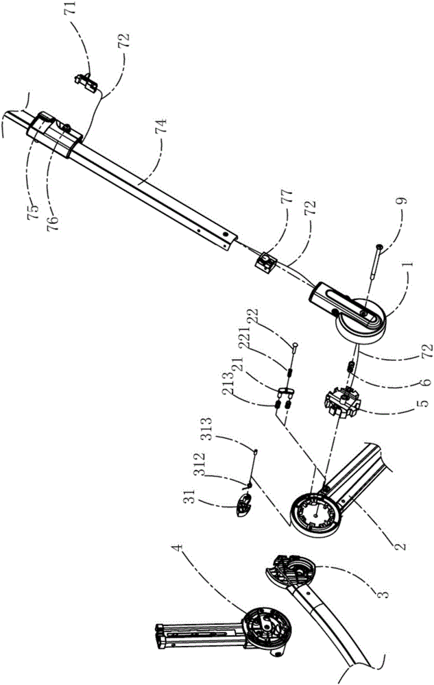 Baby stroller folding structure