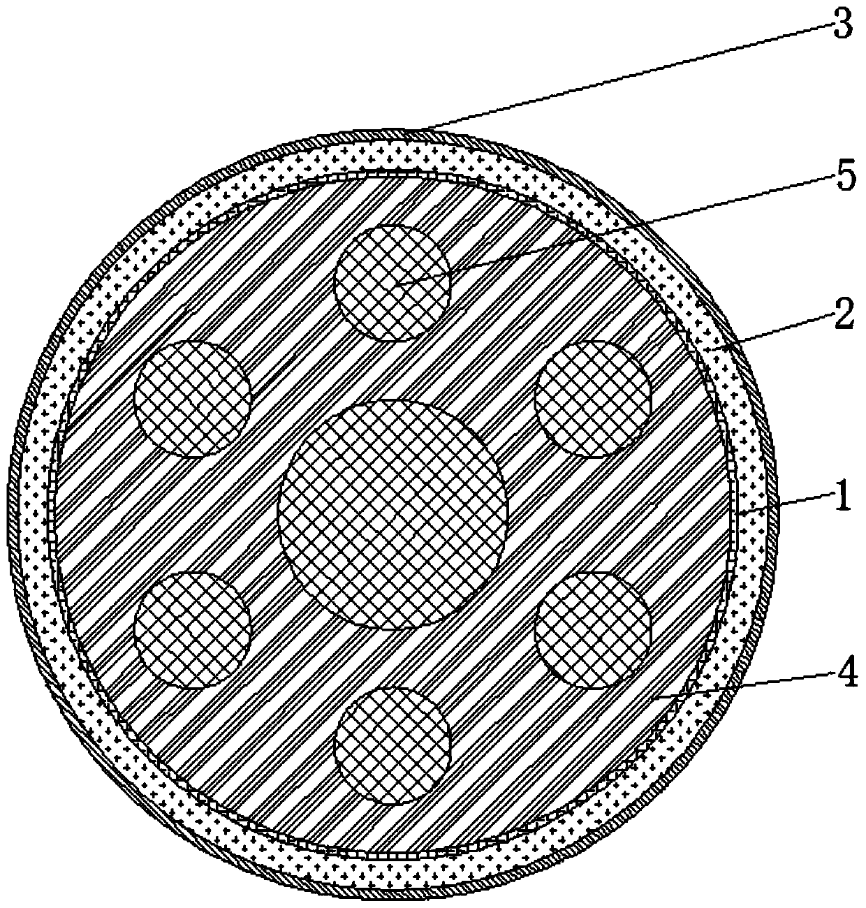 A lightweight marine communication cable with strong aging resistance