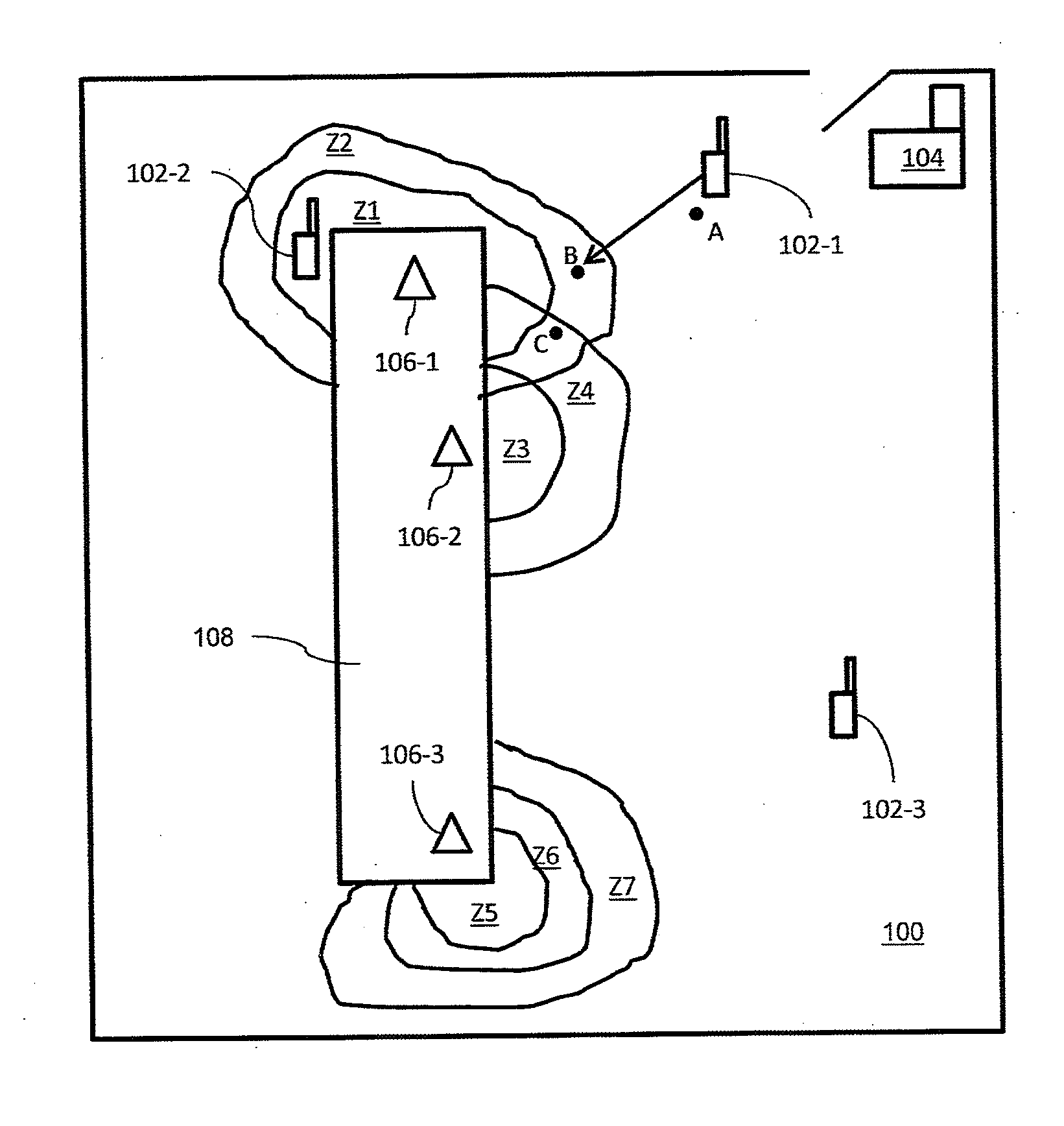 Determination of proximity using a plurality of transponders