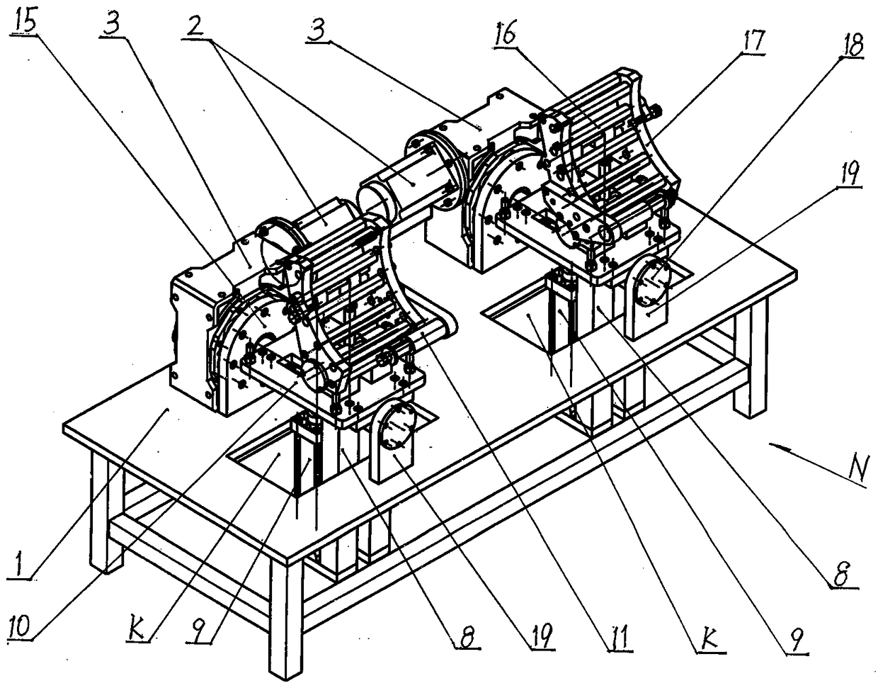 Combined clamp for welding sleeve and reinforcing pin on welding shoe panel