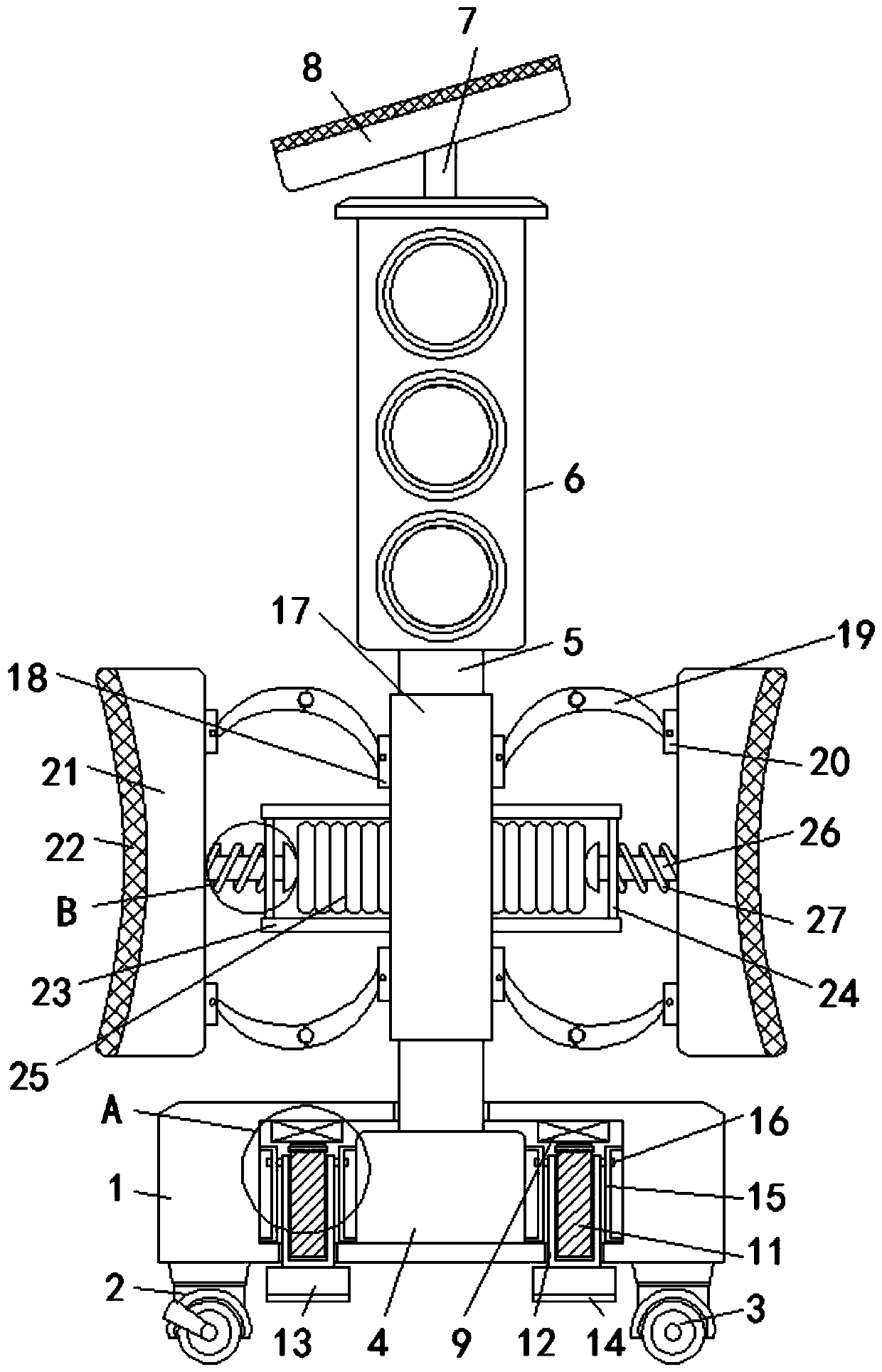 Temporary signal lamp convenient to move and good in protection performance