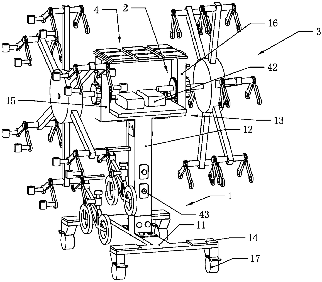 Solar and multi-side rotation type three-dimensional bicycle parking device