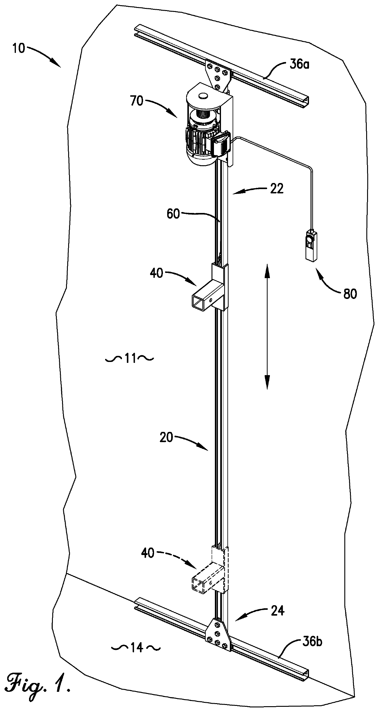 Track and trolley transport and storage system