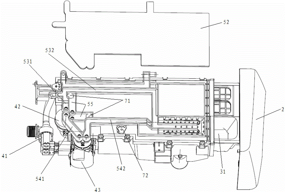 Washing machine detergent feeding mechanism and washing machine comprising same