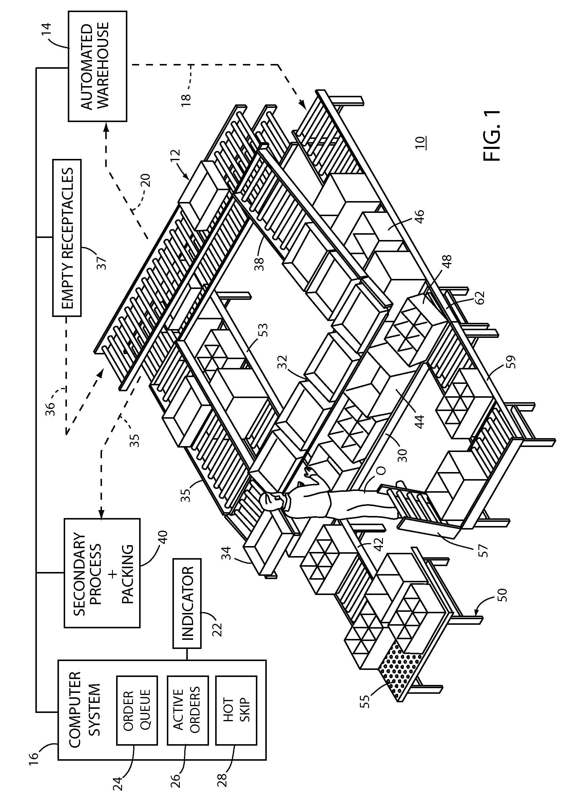 Picking station with automated warehouse