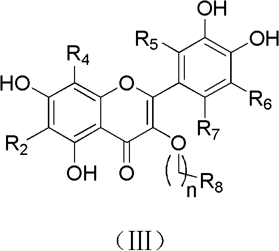 Quercetin derivatives or analogs thereof, and application thereof