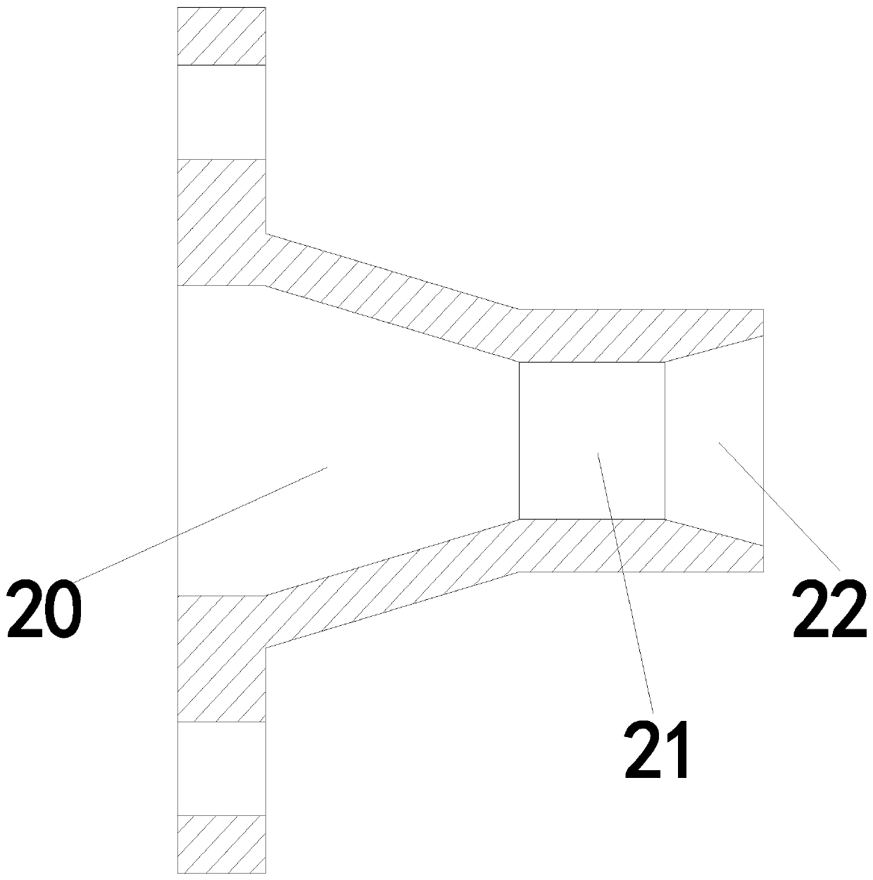 A device for removing hydrogen fluoride in tail gas by using dynamic wave and its realization method