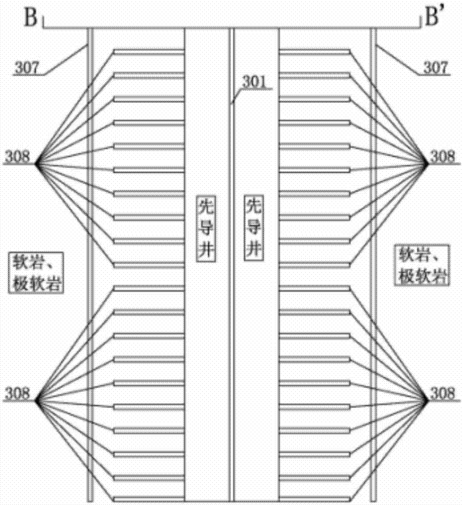 Method for smooth blasting excavation of large-diameter surge shaft and long-footage pilot well in soft-rock and extremely-soft-rock area