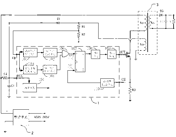 No-load control system of original-side feedback AC-DC switching power supply