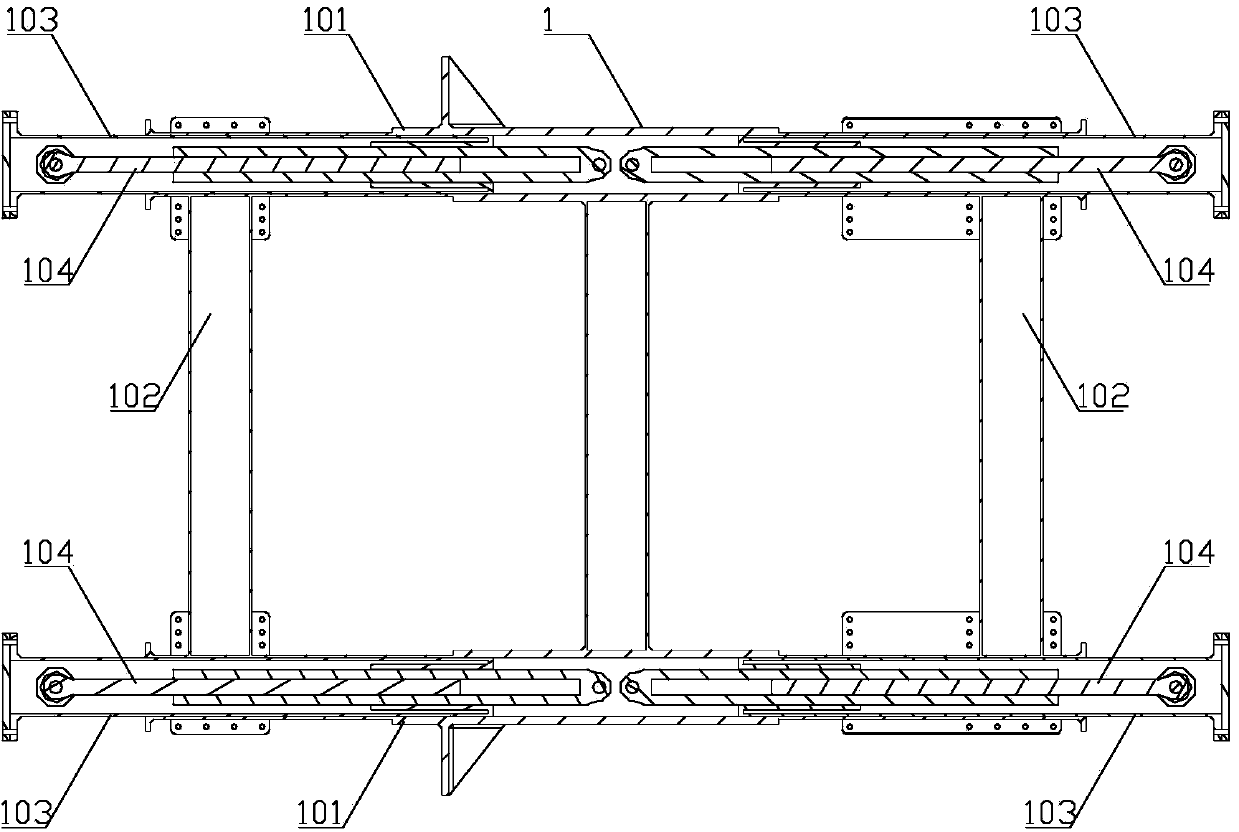 H-shaped four-crawler-belt slipform paver