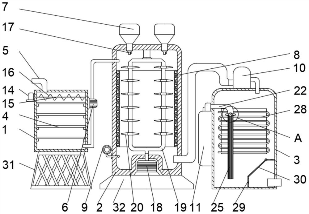 Treatment device for copper-containing wastewater of copper smelting plant