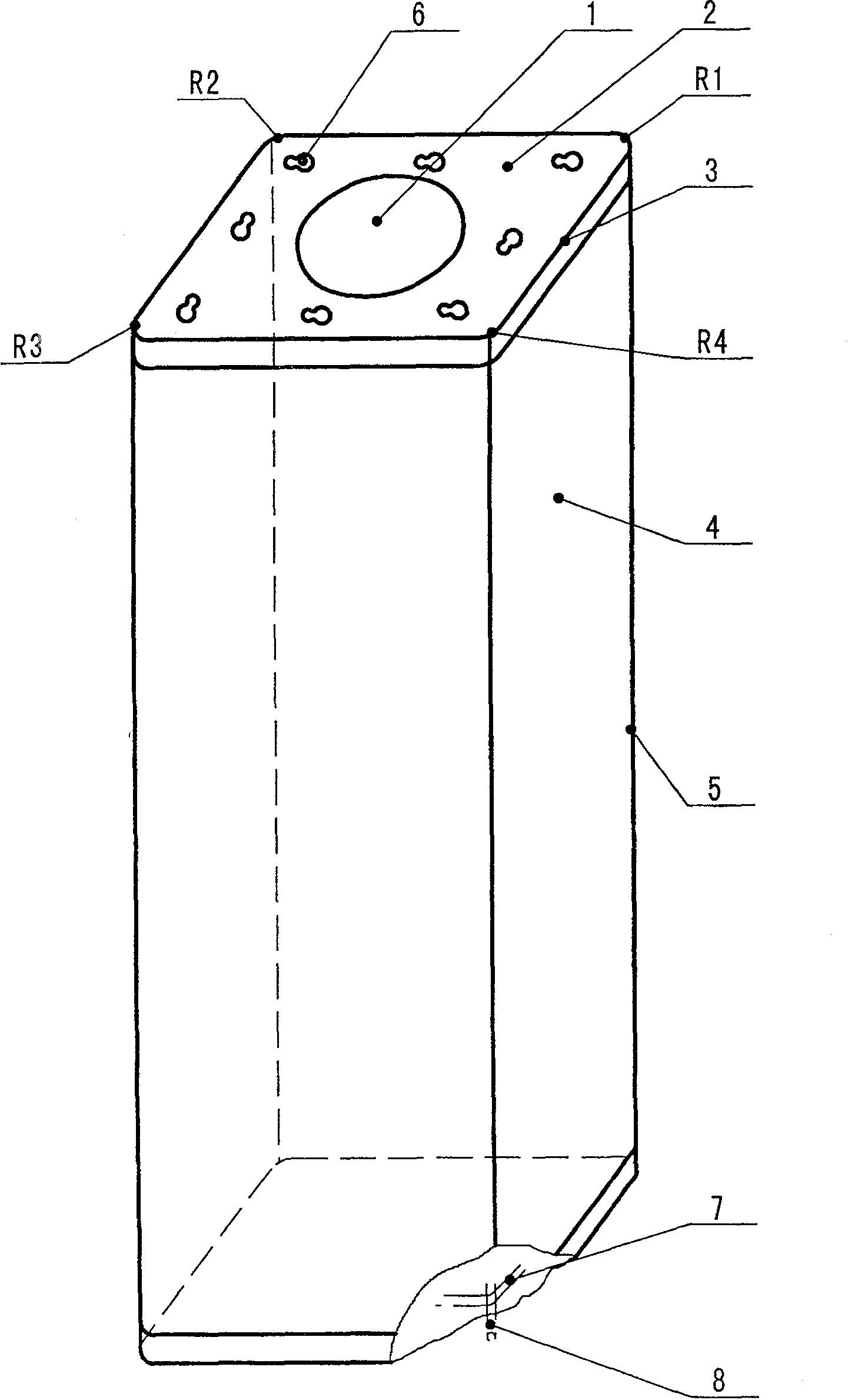 Prestressed concrete hollow square pile and its forming mould