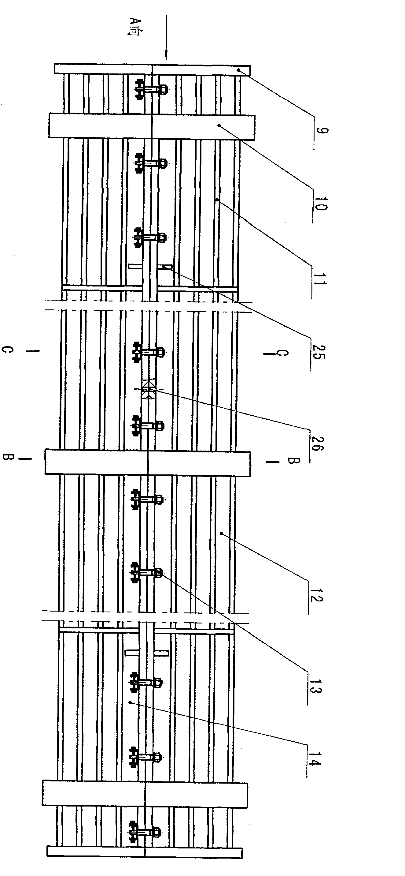 Prestressed concrete hollow square pile and its forming mould