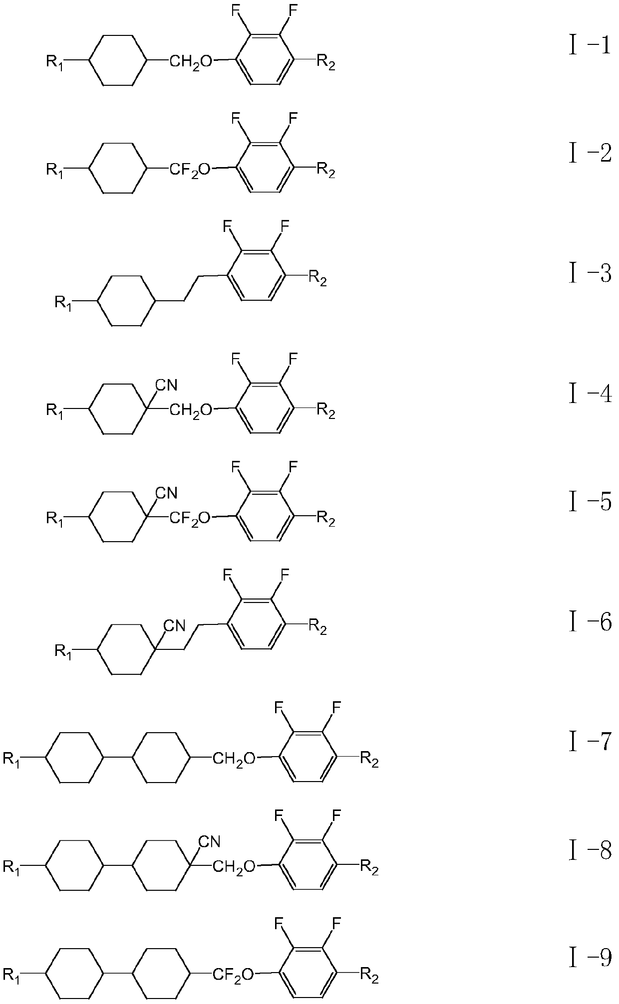 Negative liquid crystal composition with terminal alkene structure and application thereof