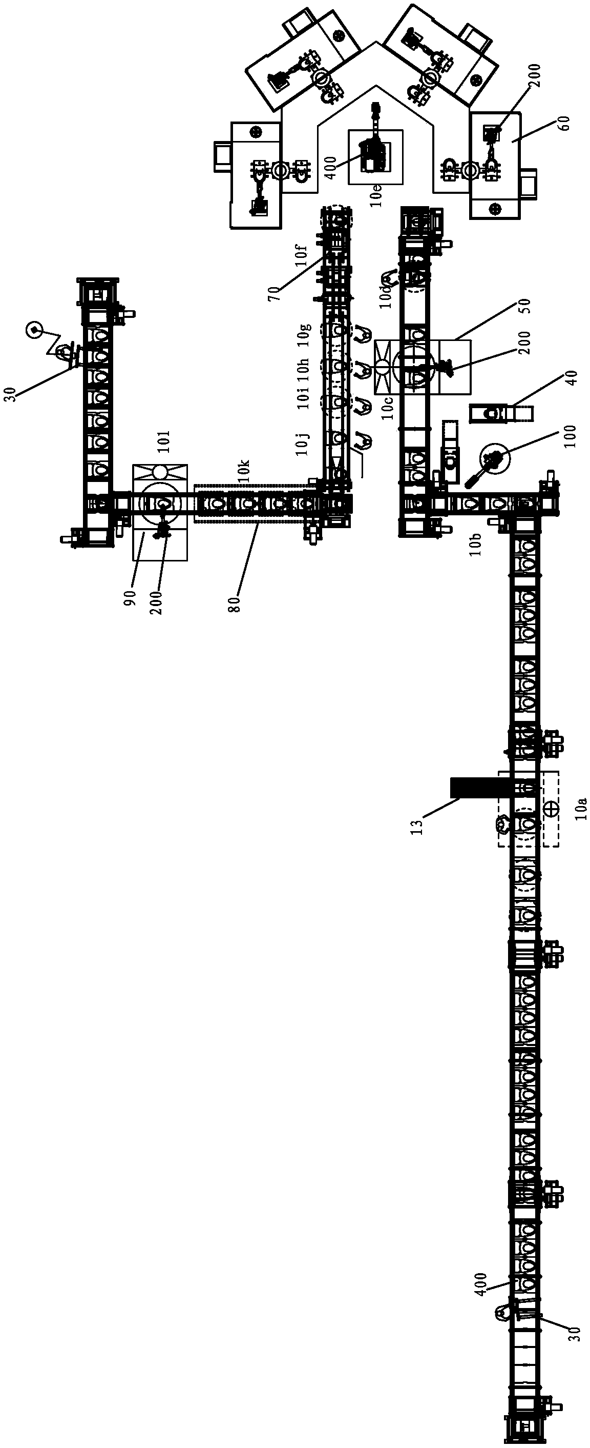 An automatic glazing assembly line for bathroom products