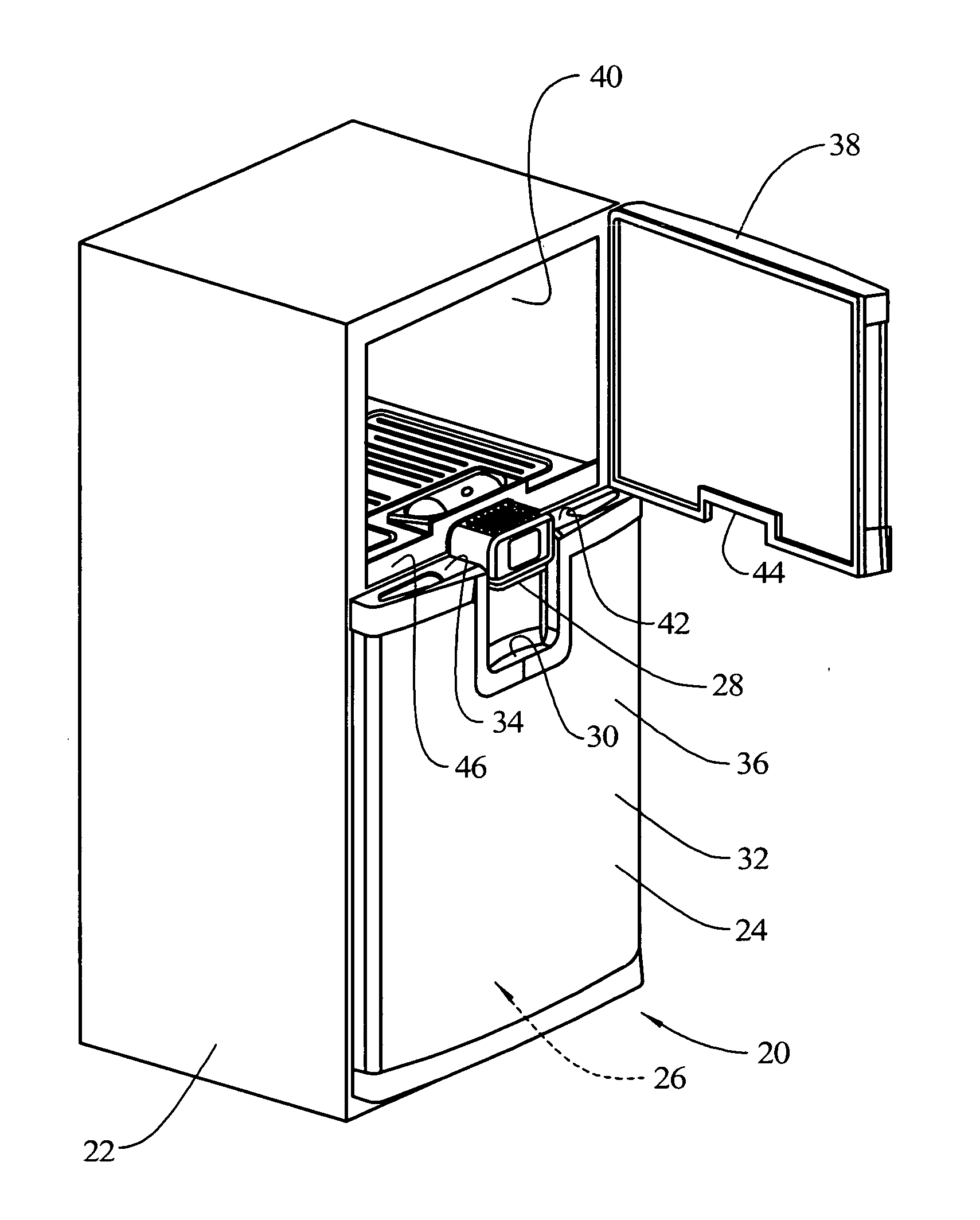 Integrated center rail dispenser