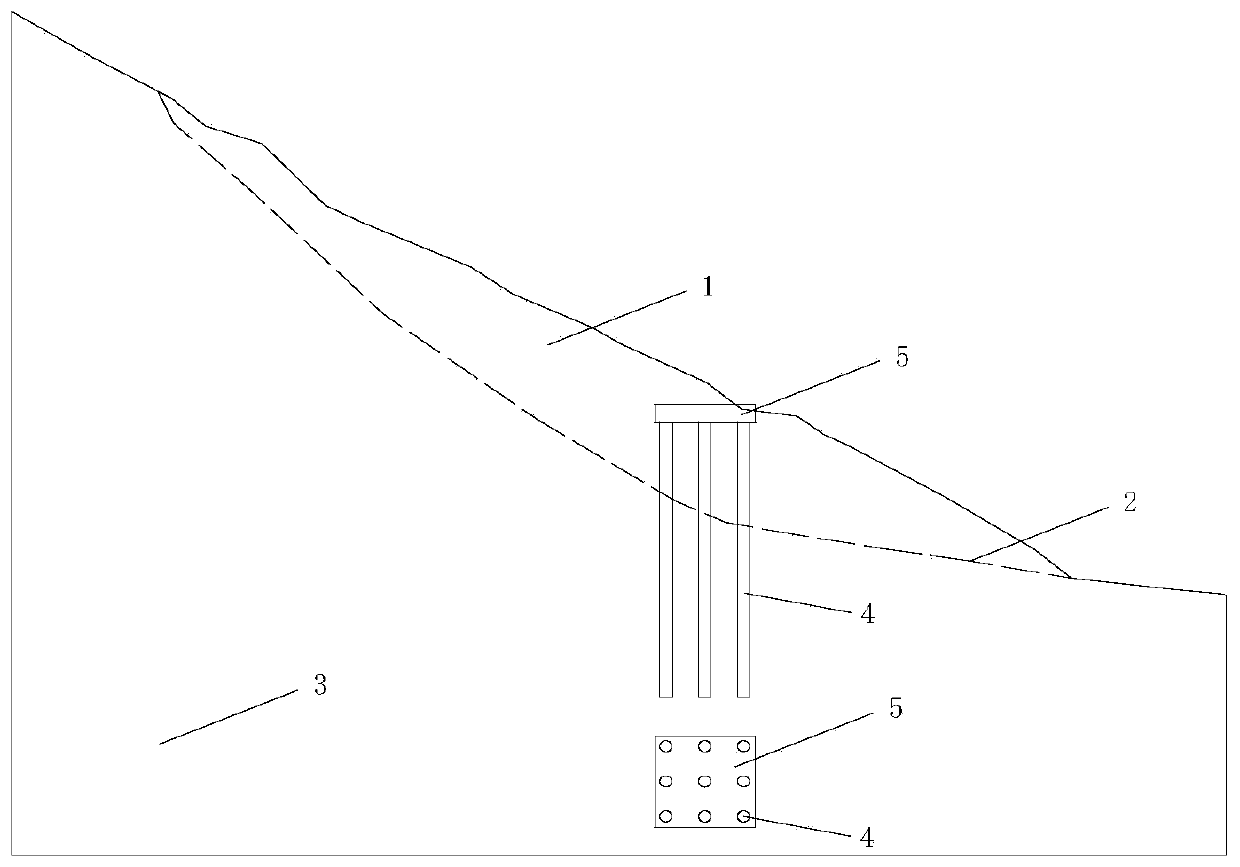 Landslide anti-slide pile design method based on bridge abutment deformation control