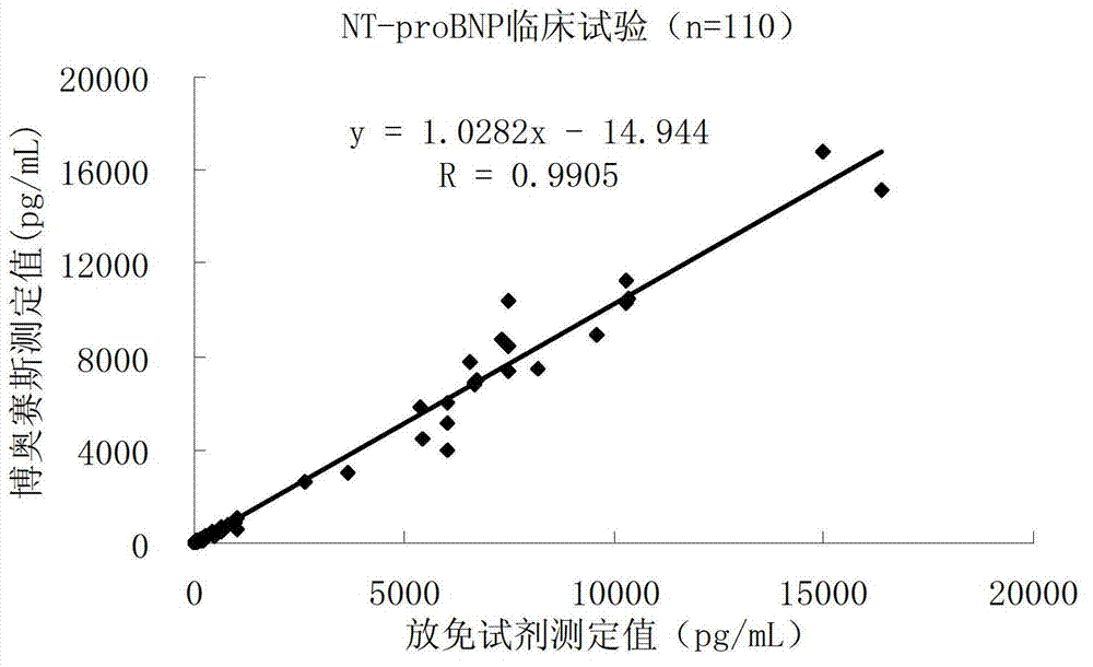 N-tail-end B-type brain natriuretic peptide precursor chemiluminiscence immunity quantification detecting kit and preparation method thereof