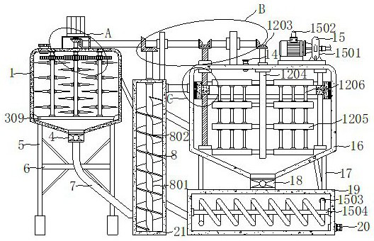 Pulp boiling device with self-cleaning function, for crisp food production