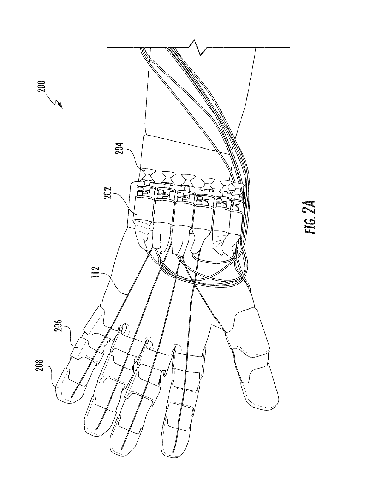 Wearable devices, wearable robotic devices, gloves, and systems, methods, and computer program products interacting with the same