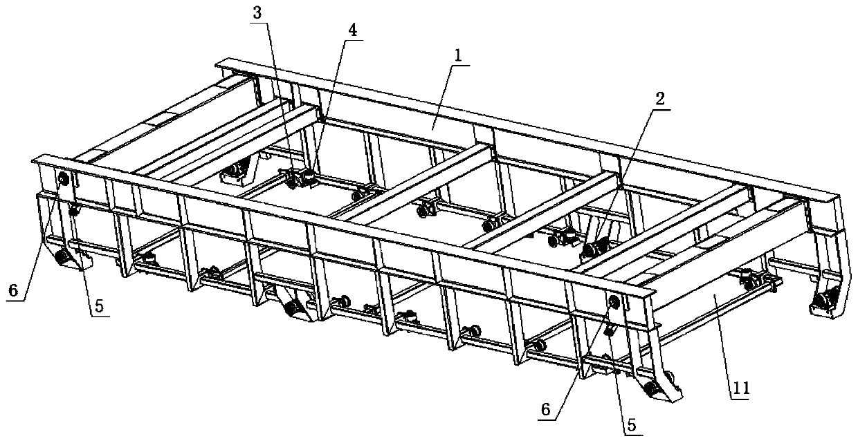 Mold table conveying platform and working method thereof