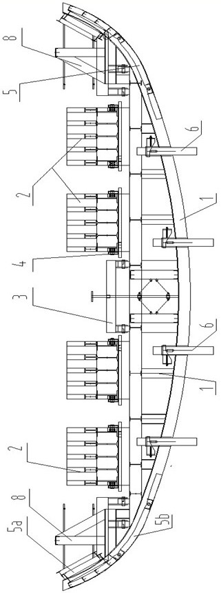 Construction equipment for inverted arch of two-track tunnel of high-speed railway