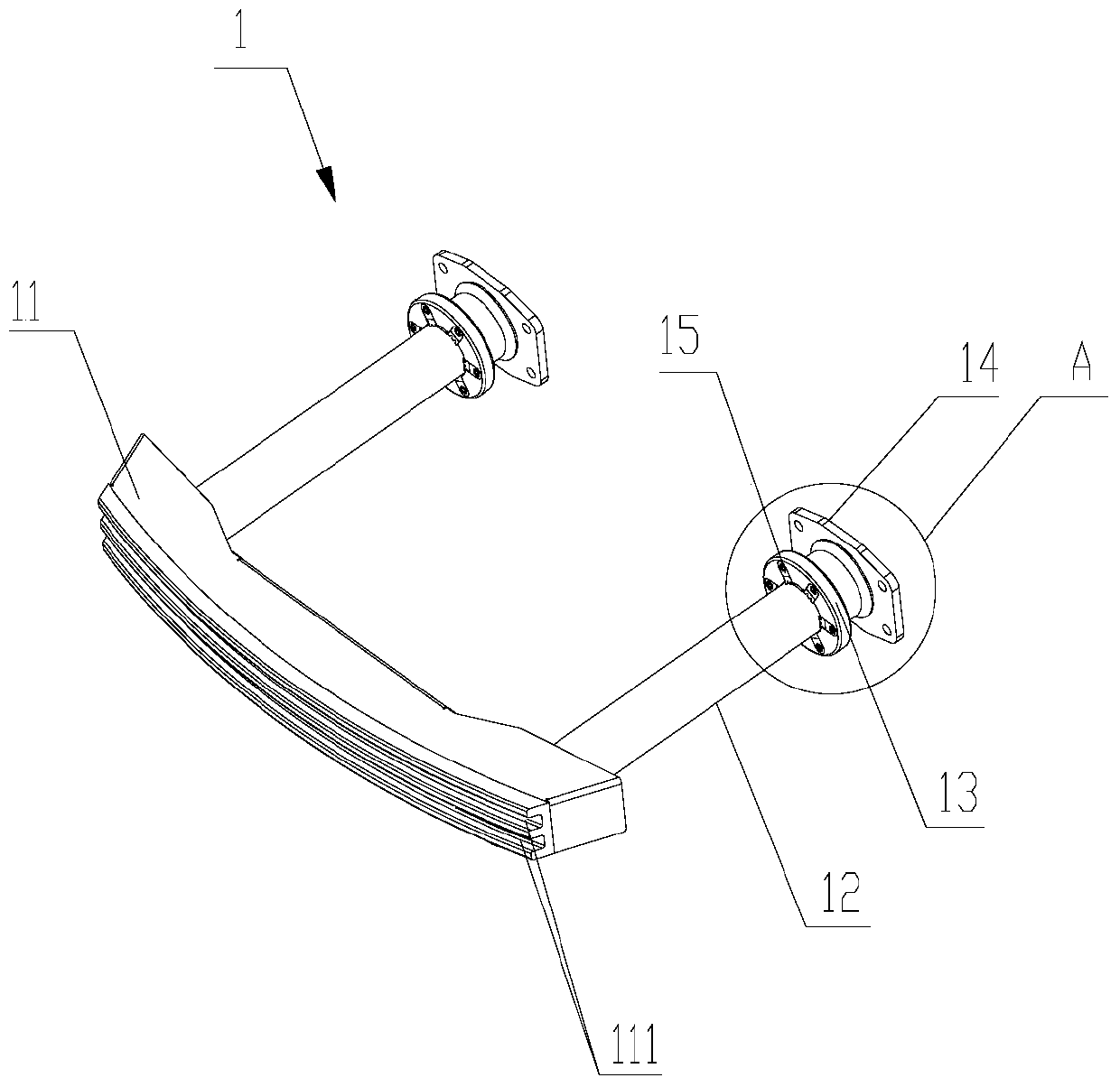 Stopper beam and its anti-climbing energy-absorbing device for monorail train