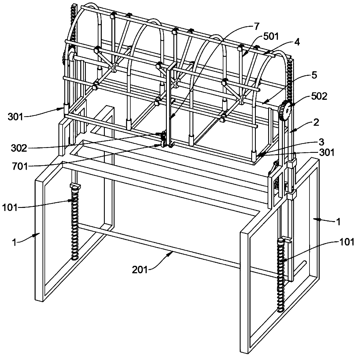 Welding tooling for production of main framework based on stainless steel metal cage