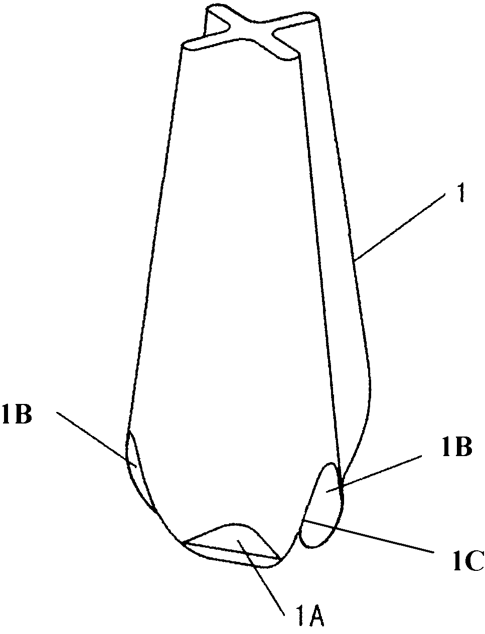 Cross-shaped non-toppling road cone