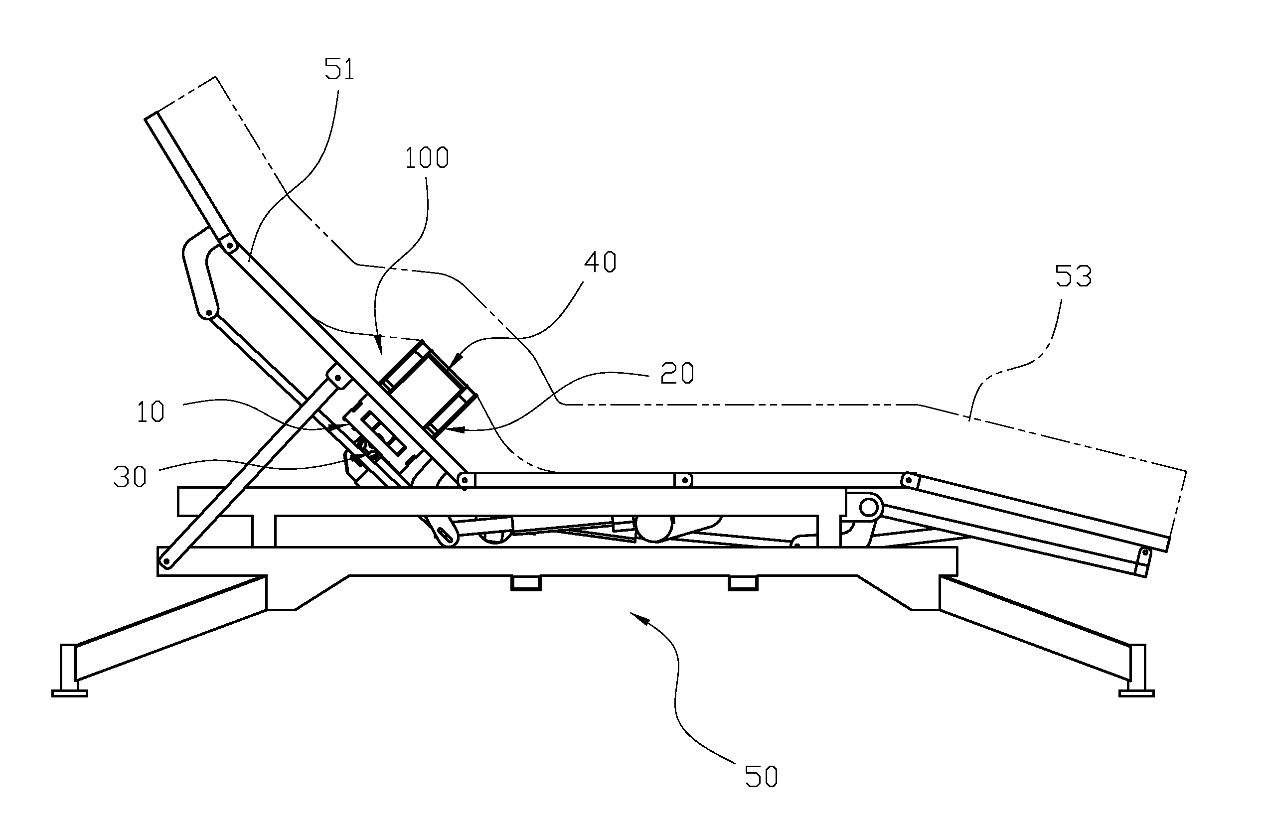 Lower-back supporting structure for a bed or a chair