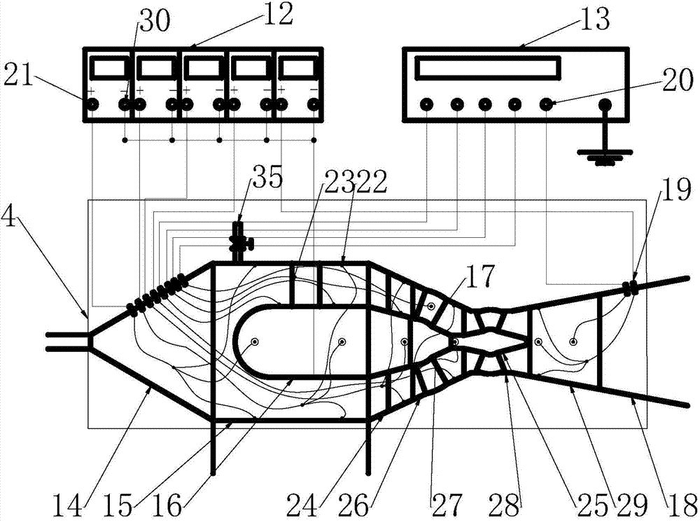 Through-flow turbine corrosion test model device