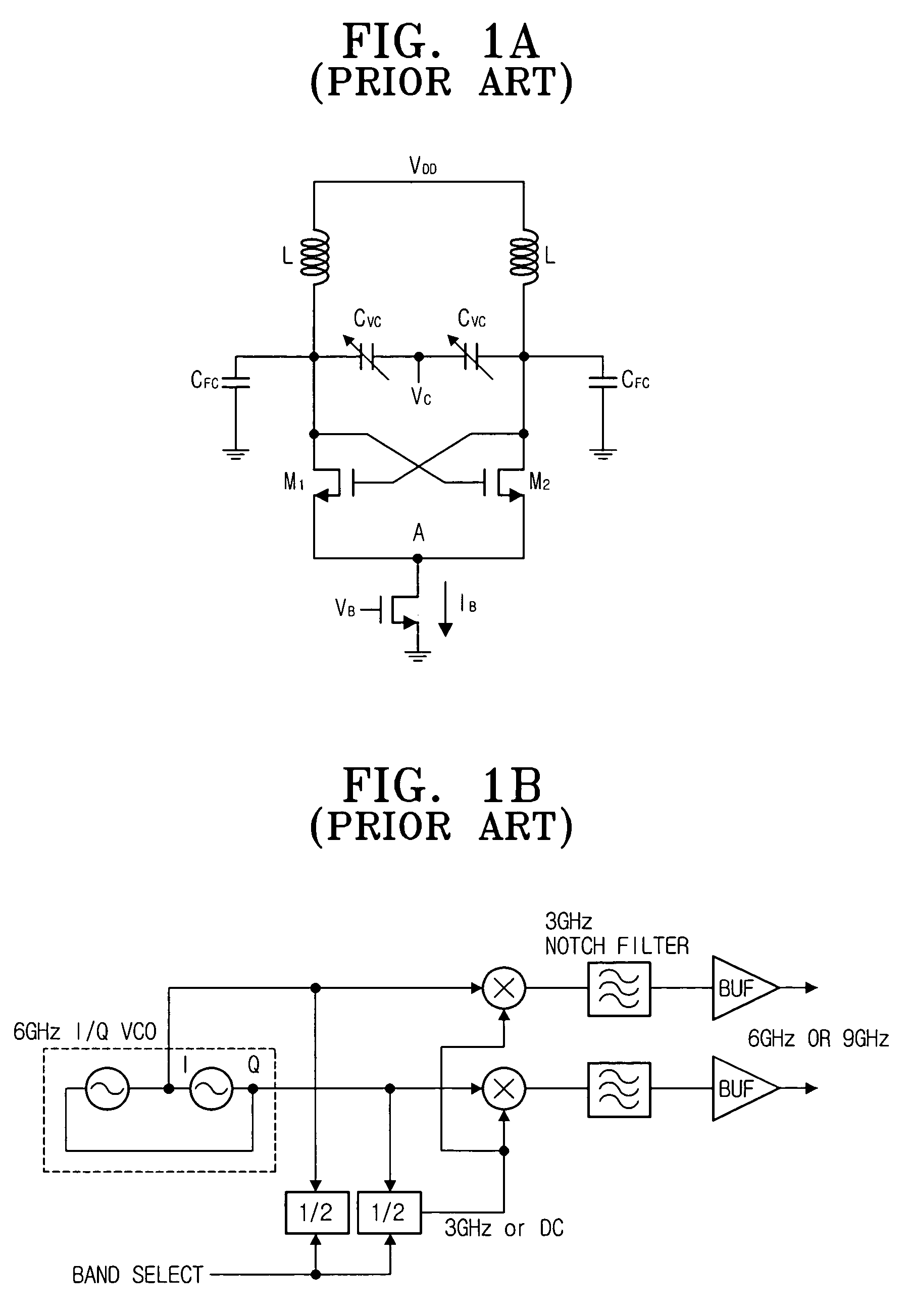 Dual-band voltage-controlled oscillator using bias switching and output-buffer multiplexing