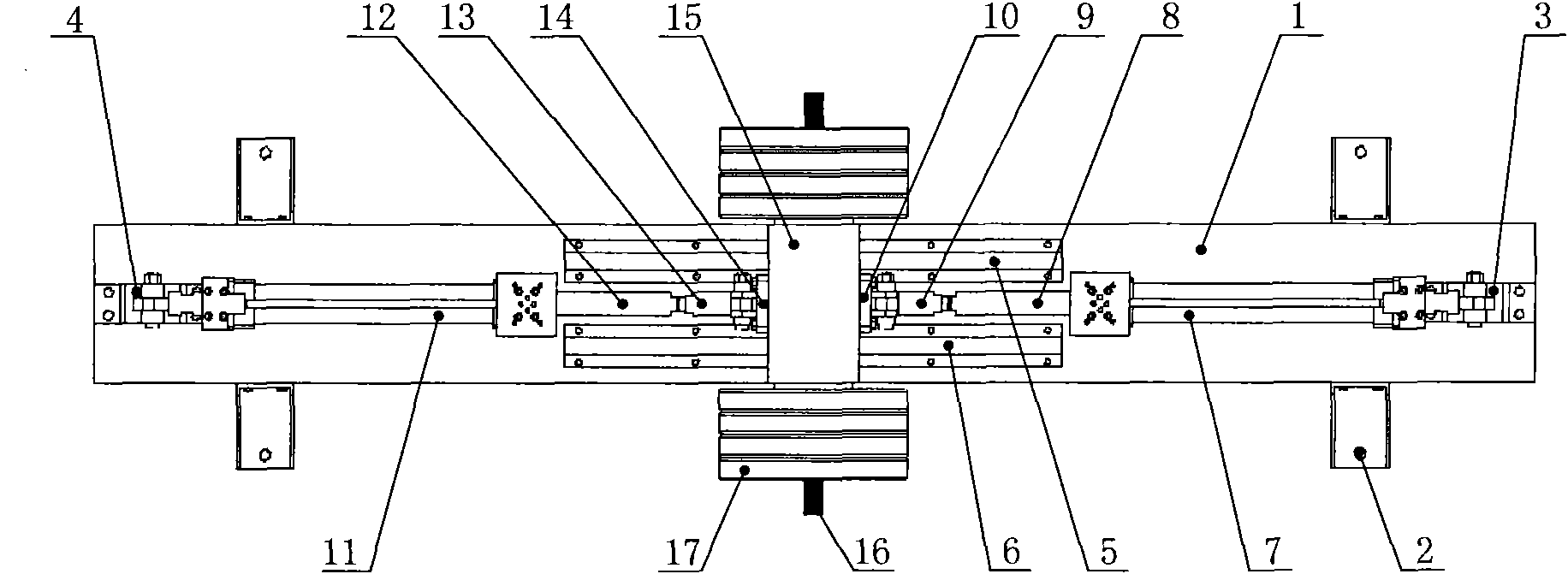 Experiment table for testing hydraulic servo system