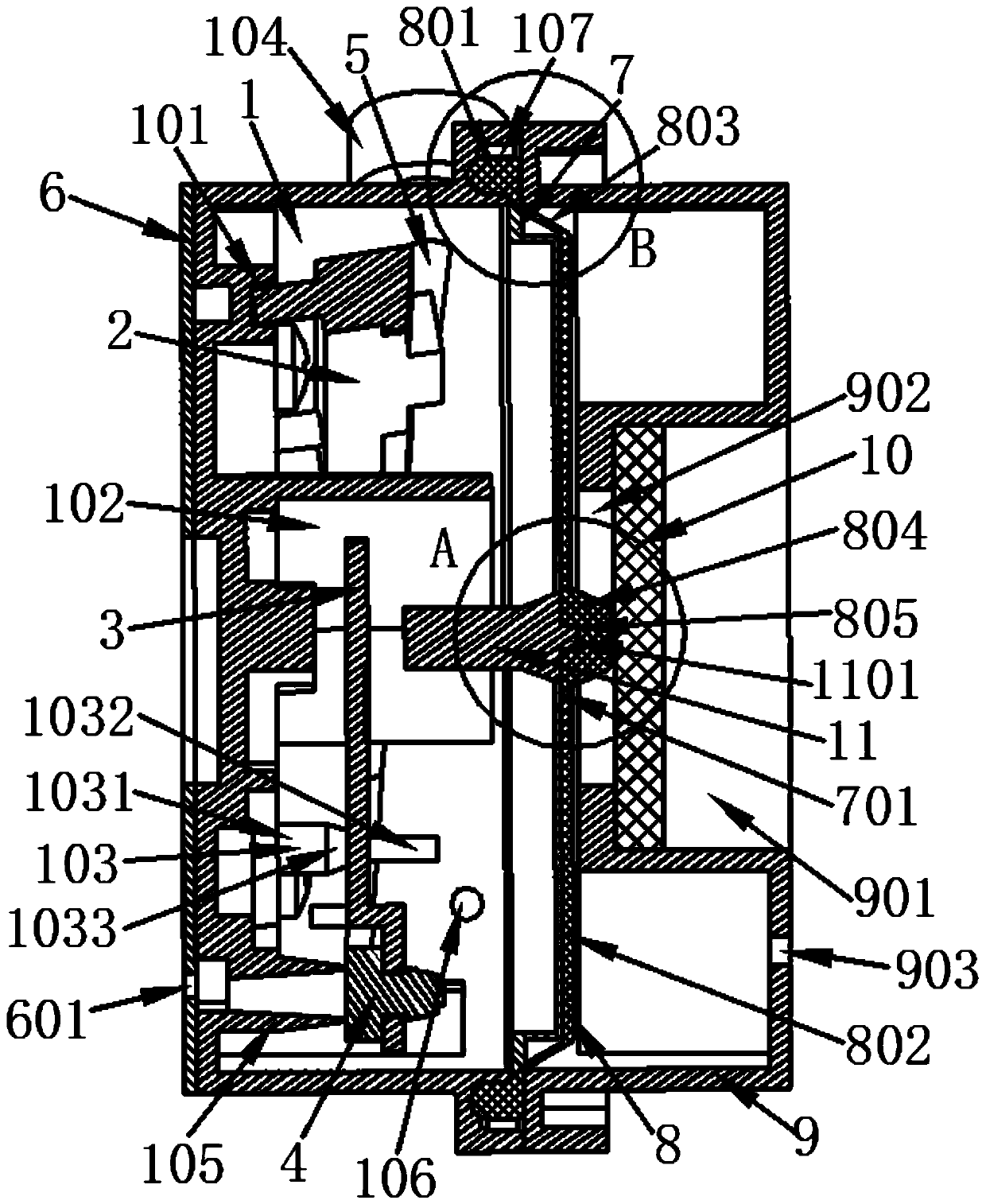 Vacuum drainage electroless mechanical micro-air pressure opening structure and use method thereof