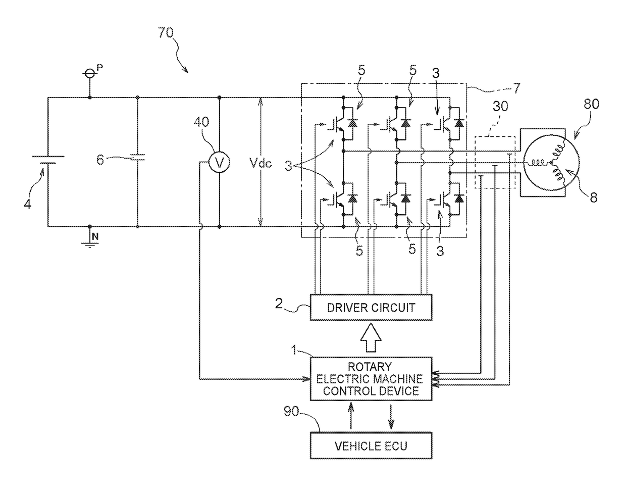 Rotary electric machine control device