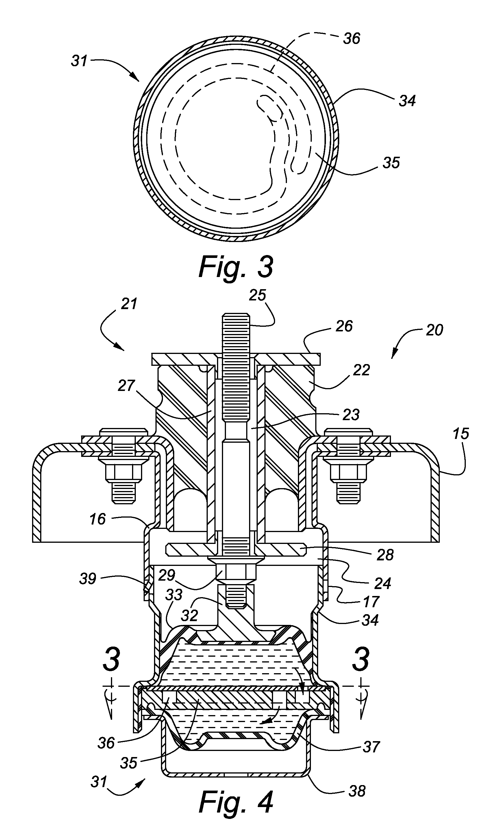 Body Mount with Plug-In Damping Device for Vehicles